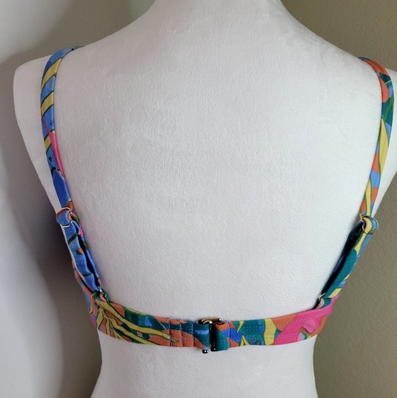 Kona Sol Bikini Floral Swim Top, Size Large - Picture 3 of 13